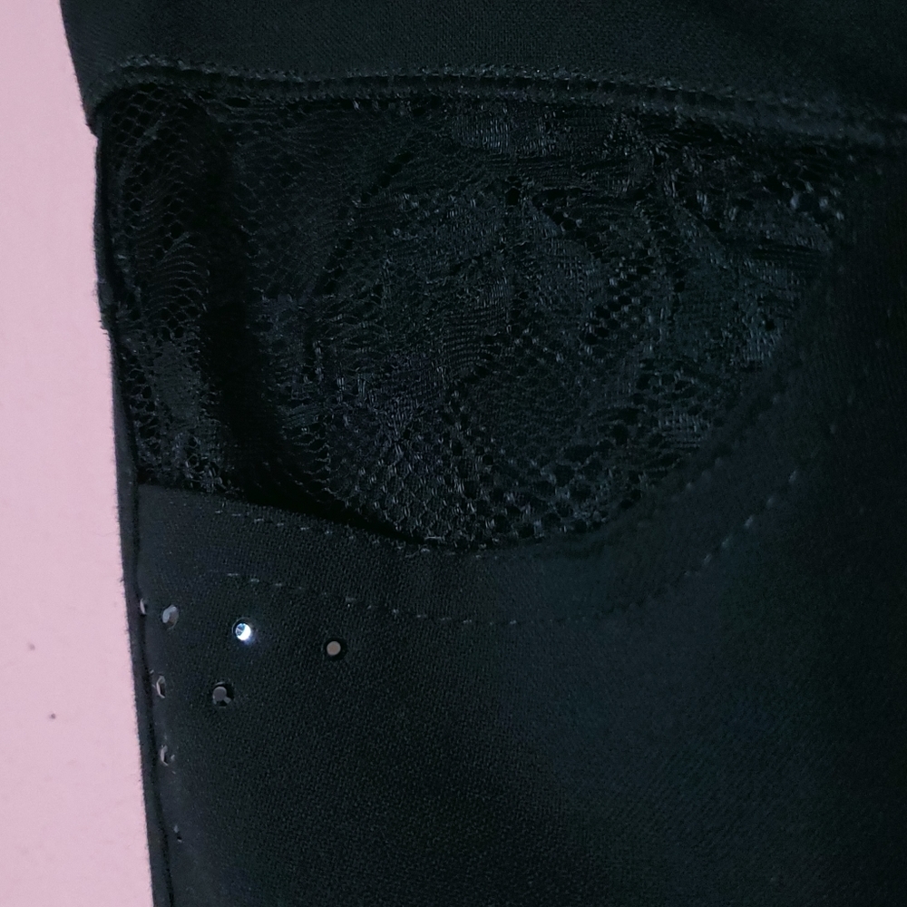 Sandro Lace Trim Black Trouser Pants View 4